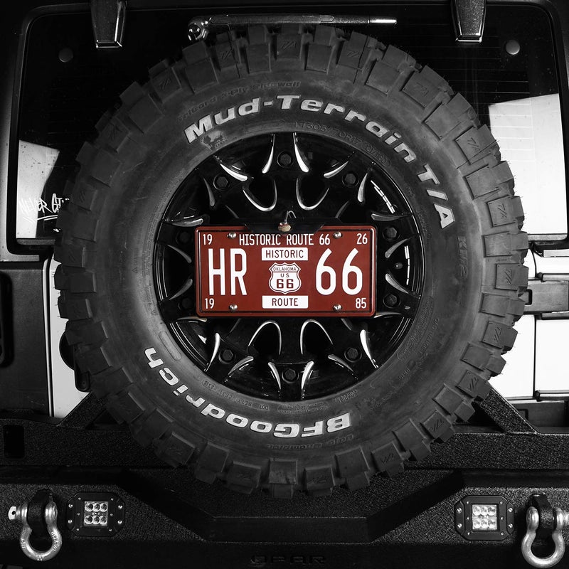 Hooke Road Spare Tire License Plate Relocation Mounting Bracket for 1997-2026 Jeep Wrangler TJ & JK & JL Rubicon Sahara Sport 2 Door & Unlimited 4 Door - Image 4